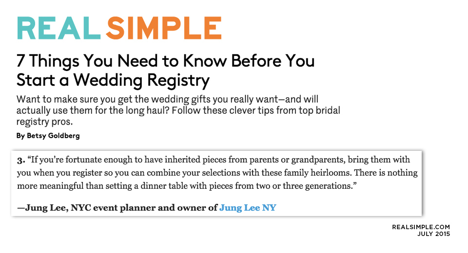 real simple registry tips