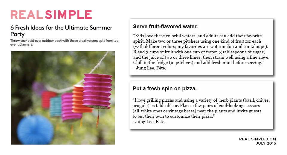 Real Simple summer entertaining tip 2015